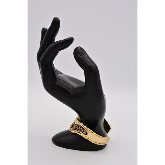 BCBGeneration Cuff Bangle Bracelet Antiqued Gold Filigree Design Chunky BinAW - Picture 5 of 12